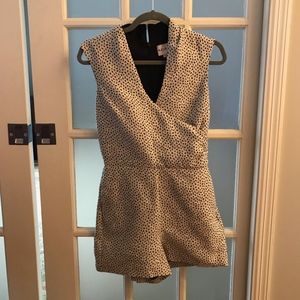 Reiss summer romper; wrap style - black and white